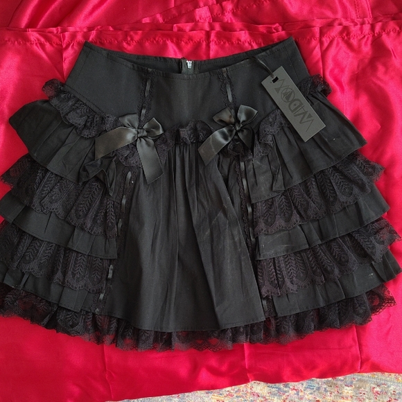 Dolls Kill Dresses & Skirts - Dollskill Widow Black Ruffle Mini Skirt